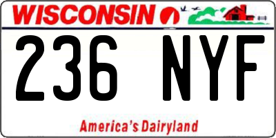 WI license plate 236NYF