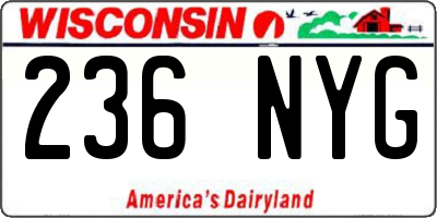 WI license plate 236NYG