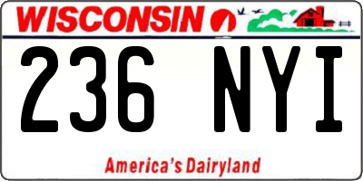 WI license plate 236NYI