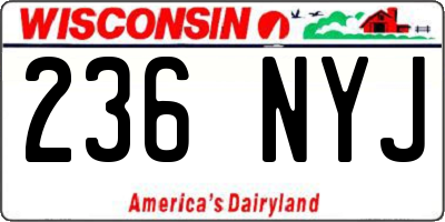 WI license plate 236NYJ