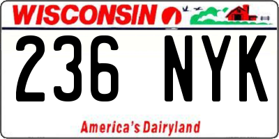 WI license plate 236NYK