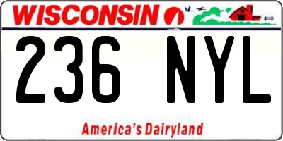 WI license plate 236NYL