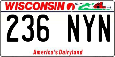 WI license plate 236NYN