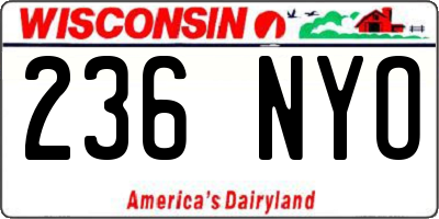 WI license plate 236NYO