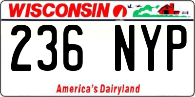 WI license plate 236NYP