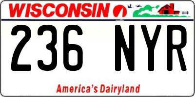 WI license plate 236NYR