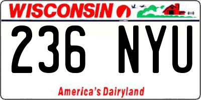 WI license plate 236NYU