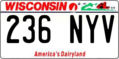 WI license plate 236NYV