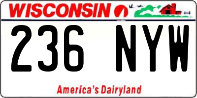 WI license plate 236NYW