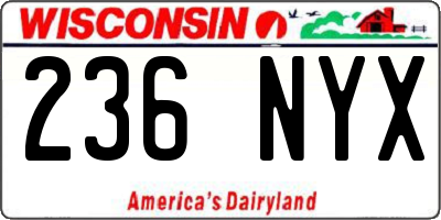 WI license plate 236NYX