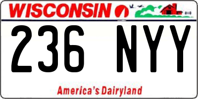 WI license plate 236NYY