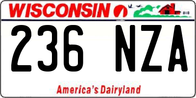 WI license plate 236NZA