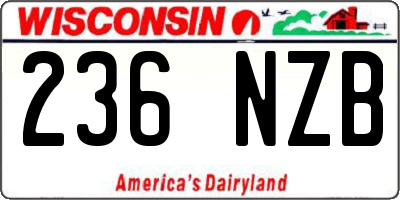 WI license plate 236NZB