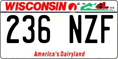 WI license plate 236NZF