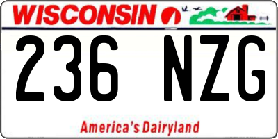 WI license plate 236NZG