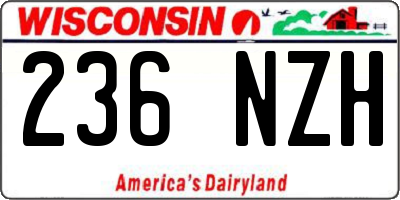 WI license plate 236NZH