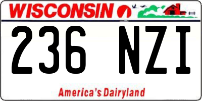 WI license plate 236NZI