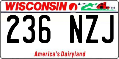 WI license plate 236NZJ