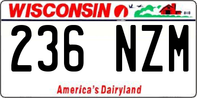 WI license plate 236NZM