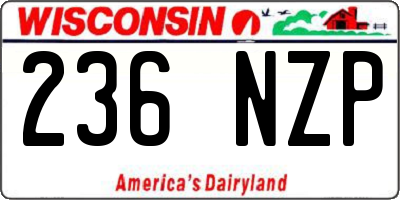 WI license plate 236NZP
