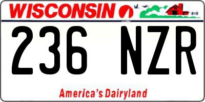 WI license plate 236NZR