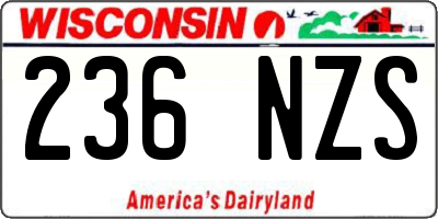 WI license plate 236NZS