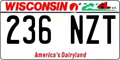 WI license plate 236NZT