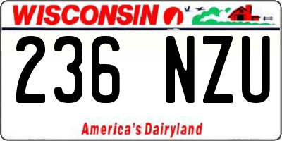 WI license plate 236NZU
