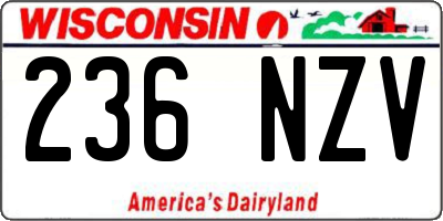 WI license plate 236NZV