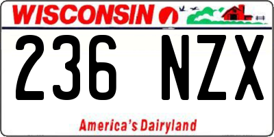 WI license plate 236NZX