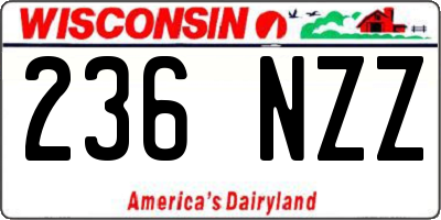 WI license plate 236NZZ