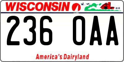 WI license plate 236OAA