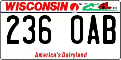 WI license plate 236OAB