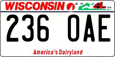 WI license plate 236OAE