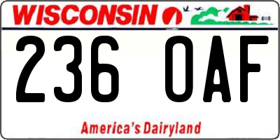 WI license plate 236OAF
