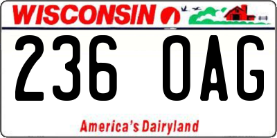 WI license plate 236OAG