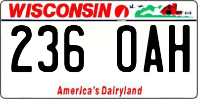 WI license plate 236OAH