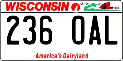 WI license plate 236OAL