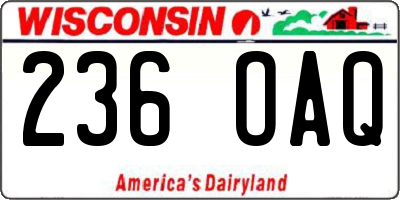 WI license plate 236OAQ