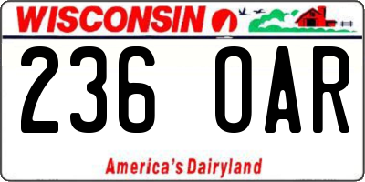 WI license plate 236OAR