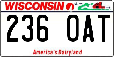 WI license plate 236OAT