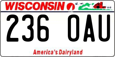 WI license plate 236OAU