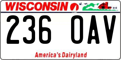 WI license plate 236OAV