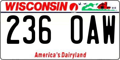 WI license plate 236OAW