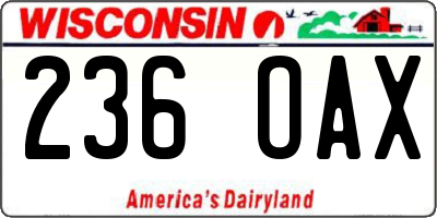 WI license plate 236OAX