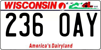WI license plate 236OAY