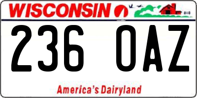 WI license plate 236OAZ