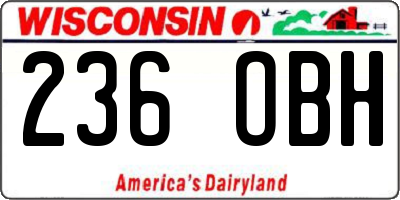WI license plate 236OBH