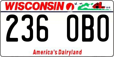WI license plate 236OBO