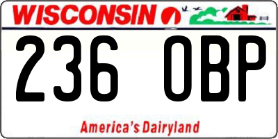 WI license plate 236OBP